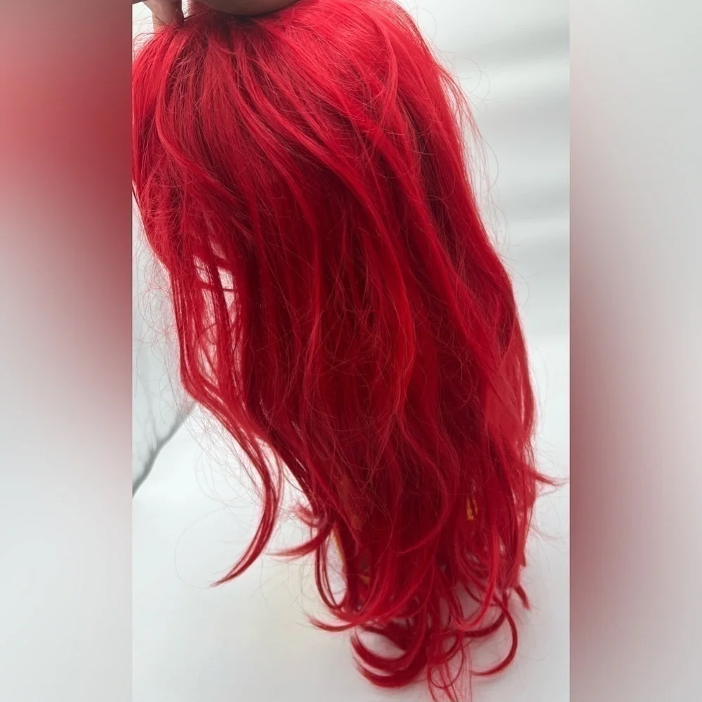 Red Anime Style Wig Long Synthetic Hair